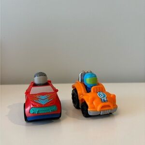 Little People- Wheelies Orange and Red Kids Racing Car Duo - Set of 2